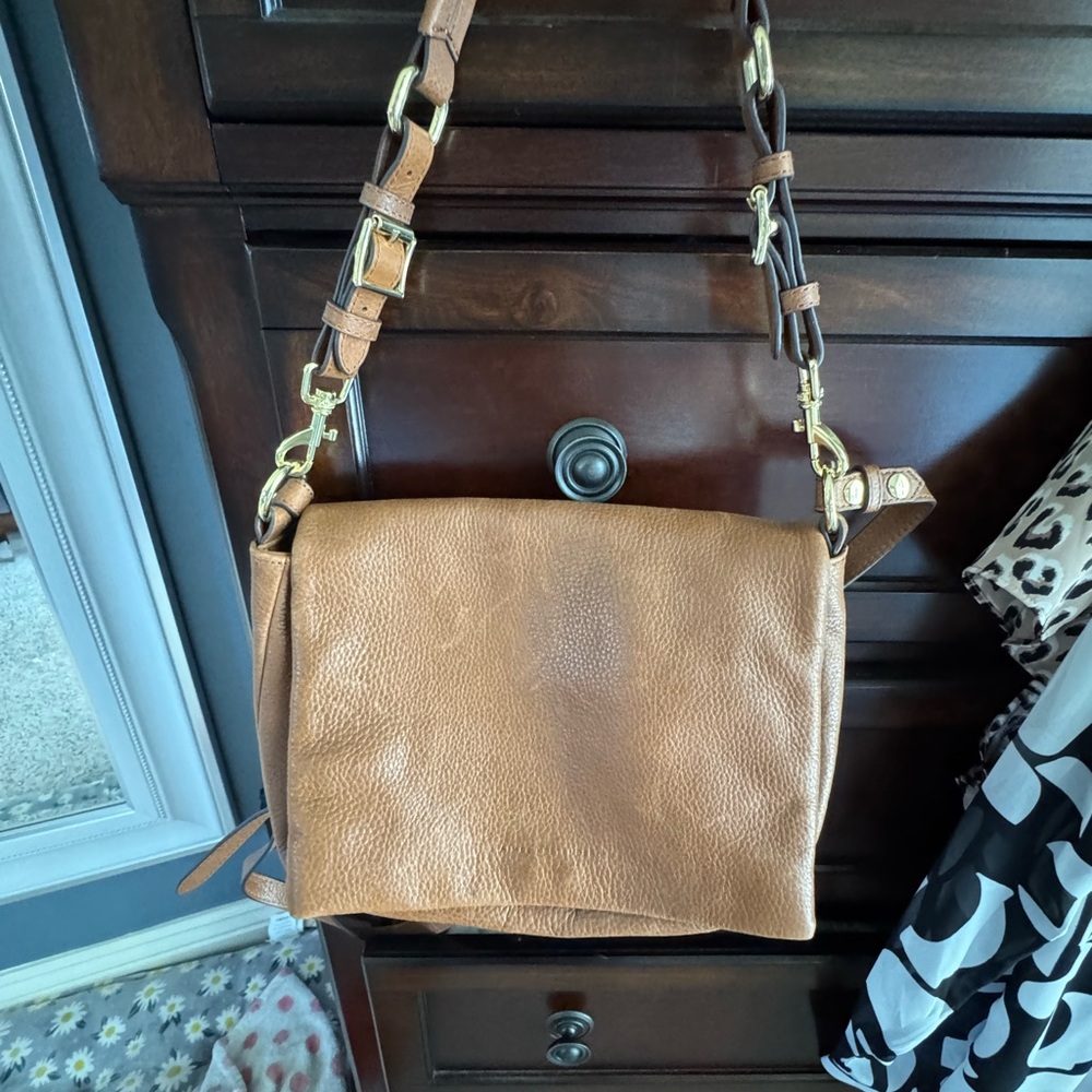 Tan Leather Crossbody Bag